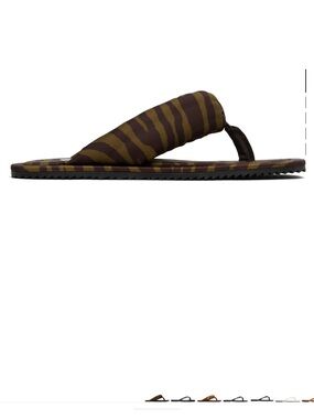 The Attico Khaki & Brown Indie Flip Flops